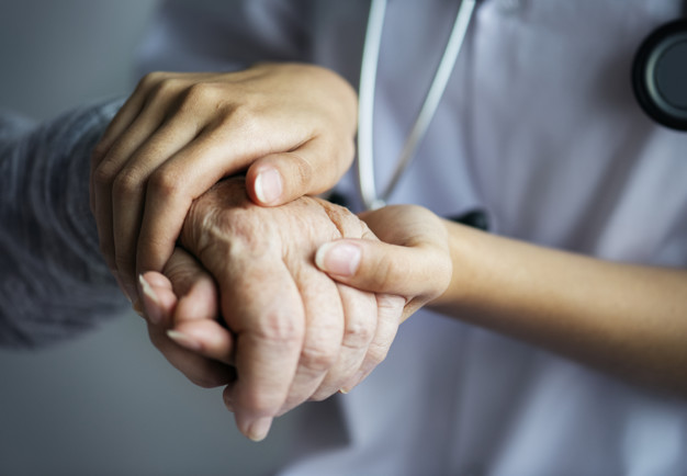 Bowel Cancer Patient's hand